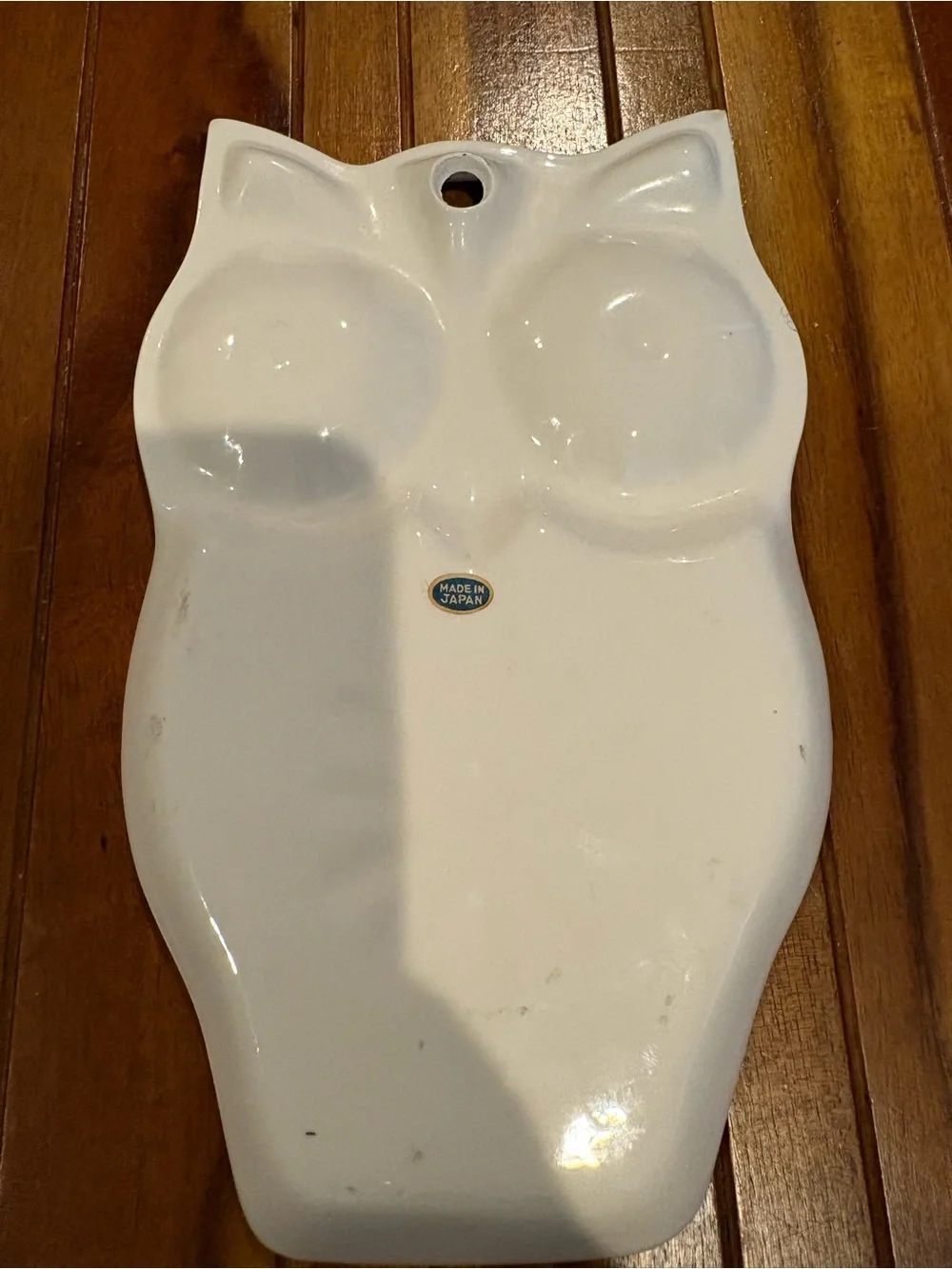 Vintage MCM Hand Painted Ceramic Owl Spoon Rest Japan